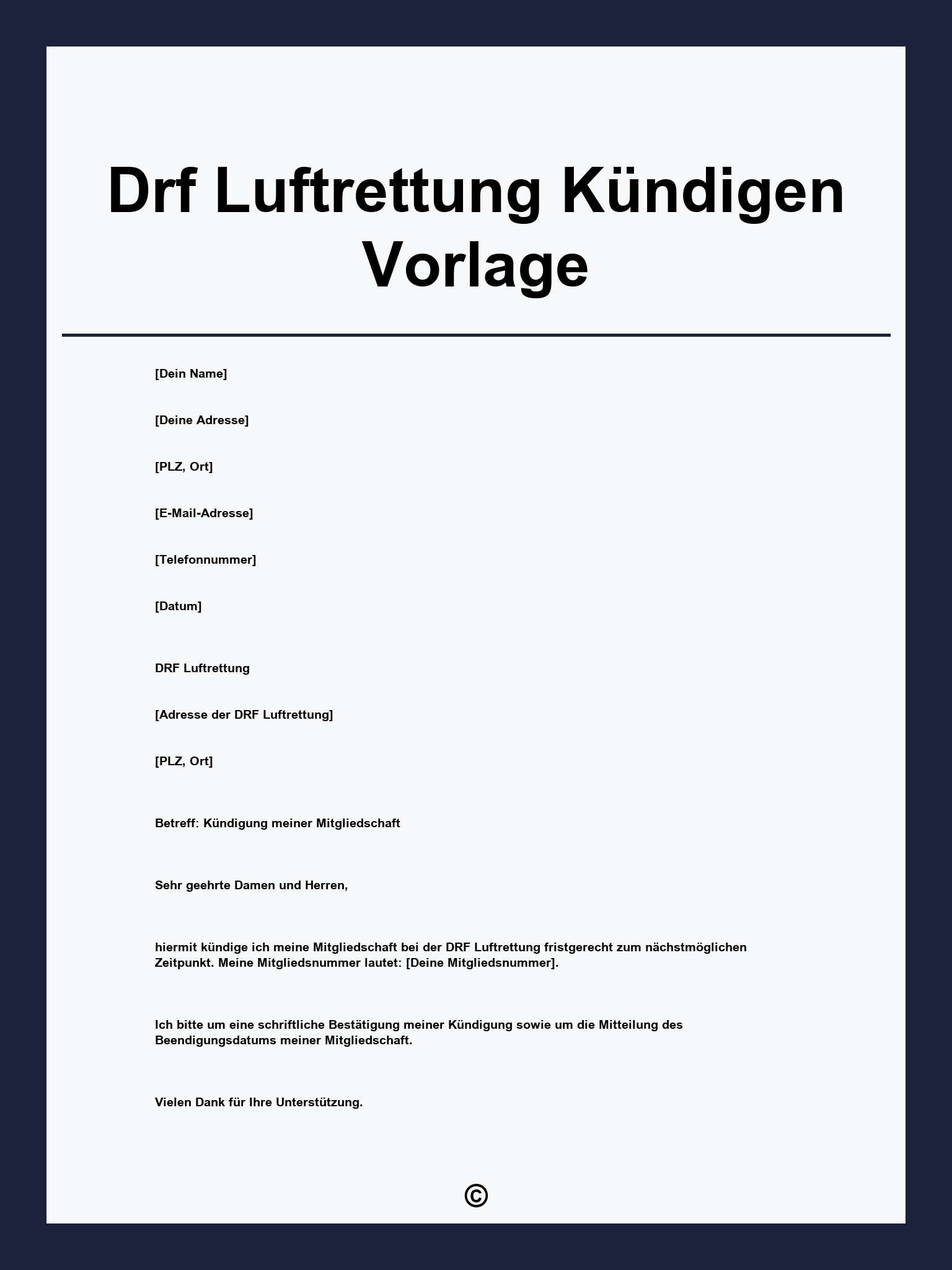 Drf Luftrettung Kündigen Vorlage