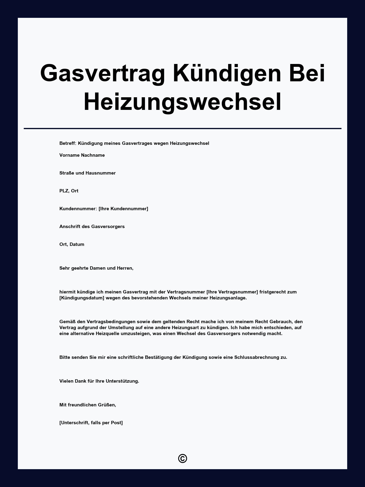 Gasvertrag Kündigen Bei Heizungswechsel