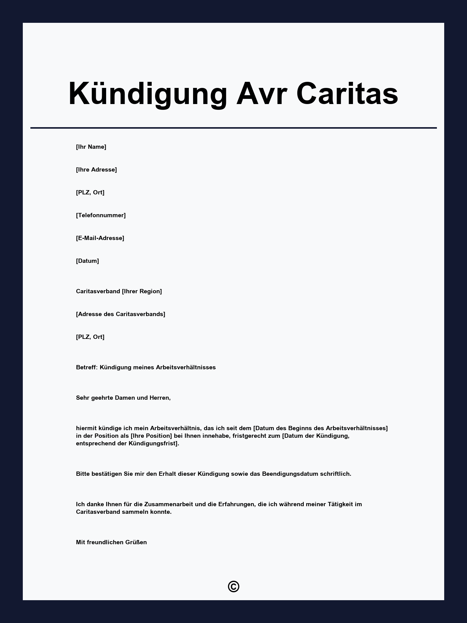 Kündigung Avr Caritas