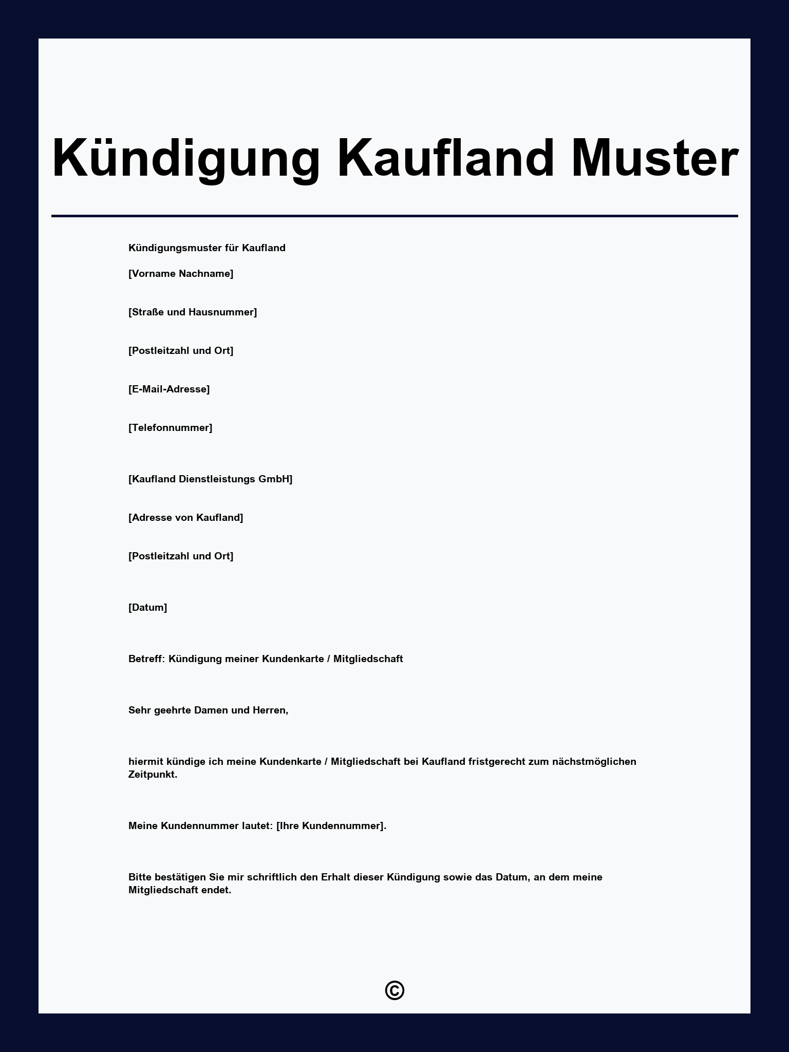 Kündigung Kaufland Muster