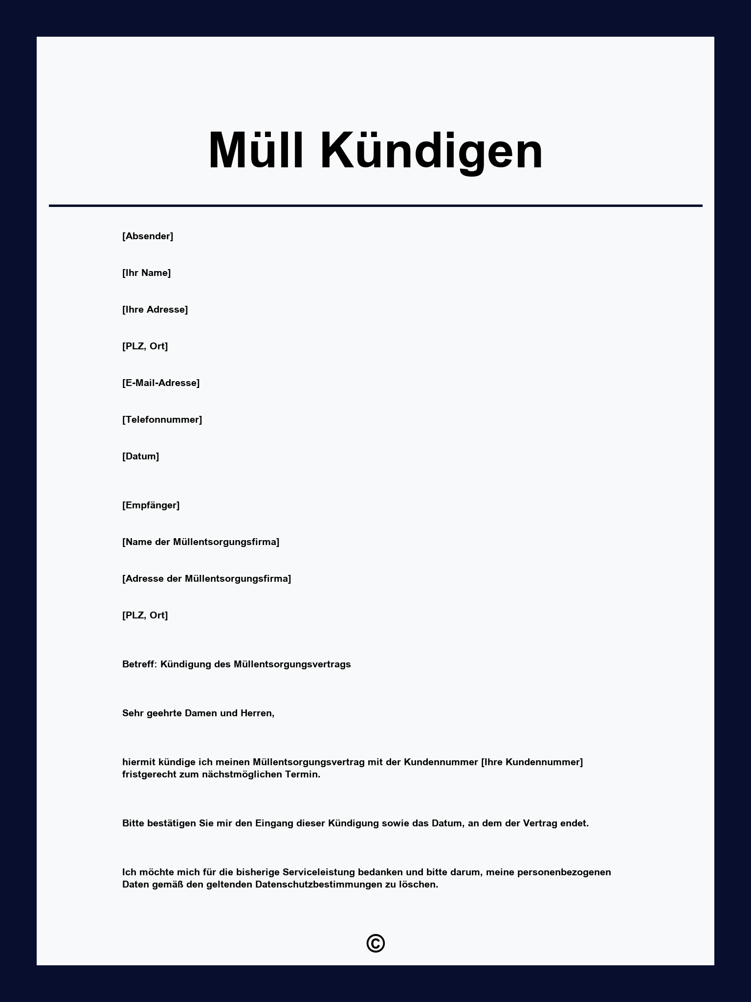 Müll Kündigen