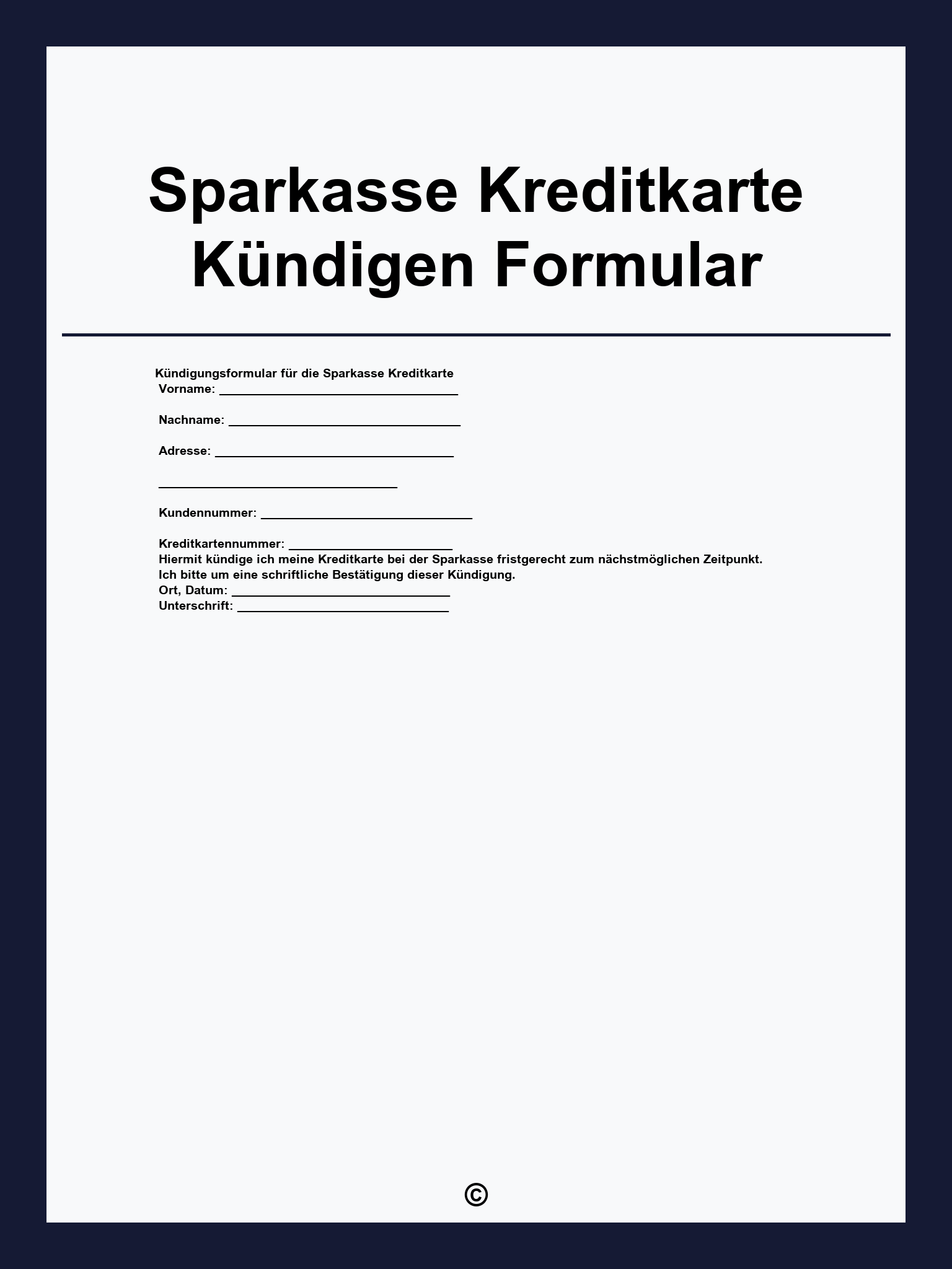Sparkasse Kreditkarte Kündigen Formular