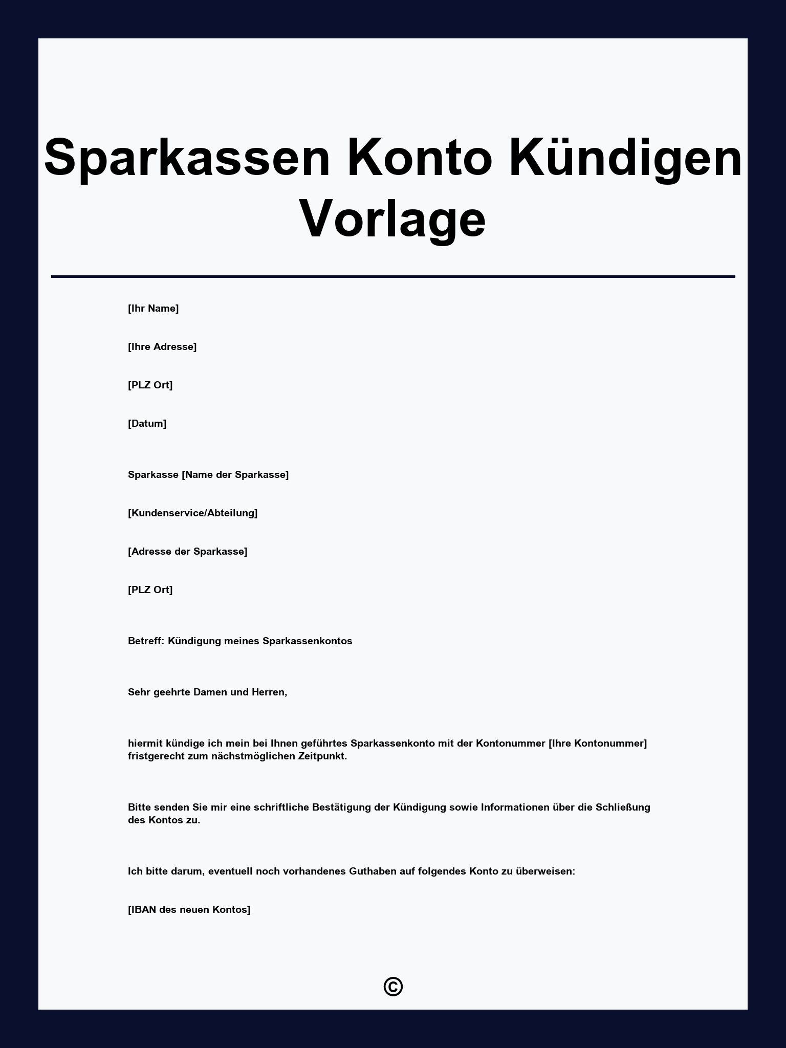 Sparkassen Konto Kündigen Vorlage