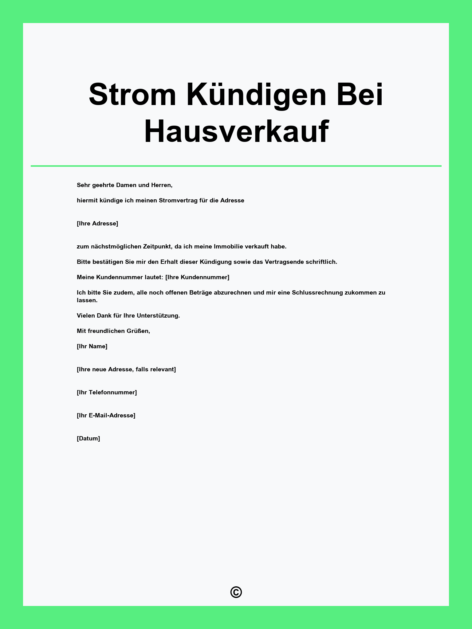 Strom Kündigen Bei Hausverkauf