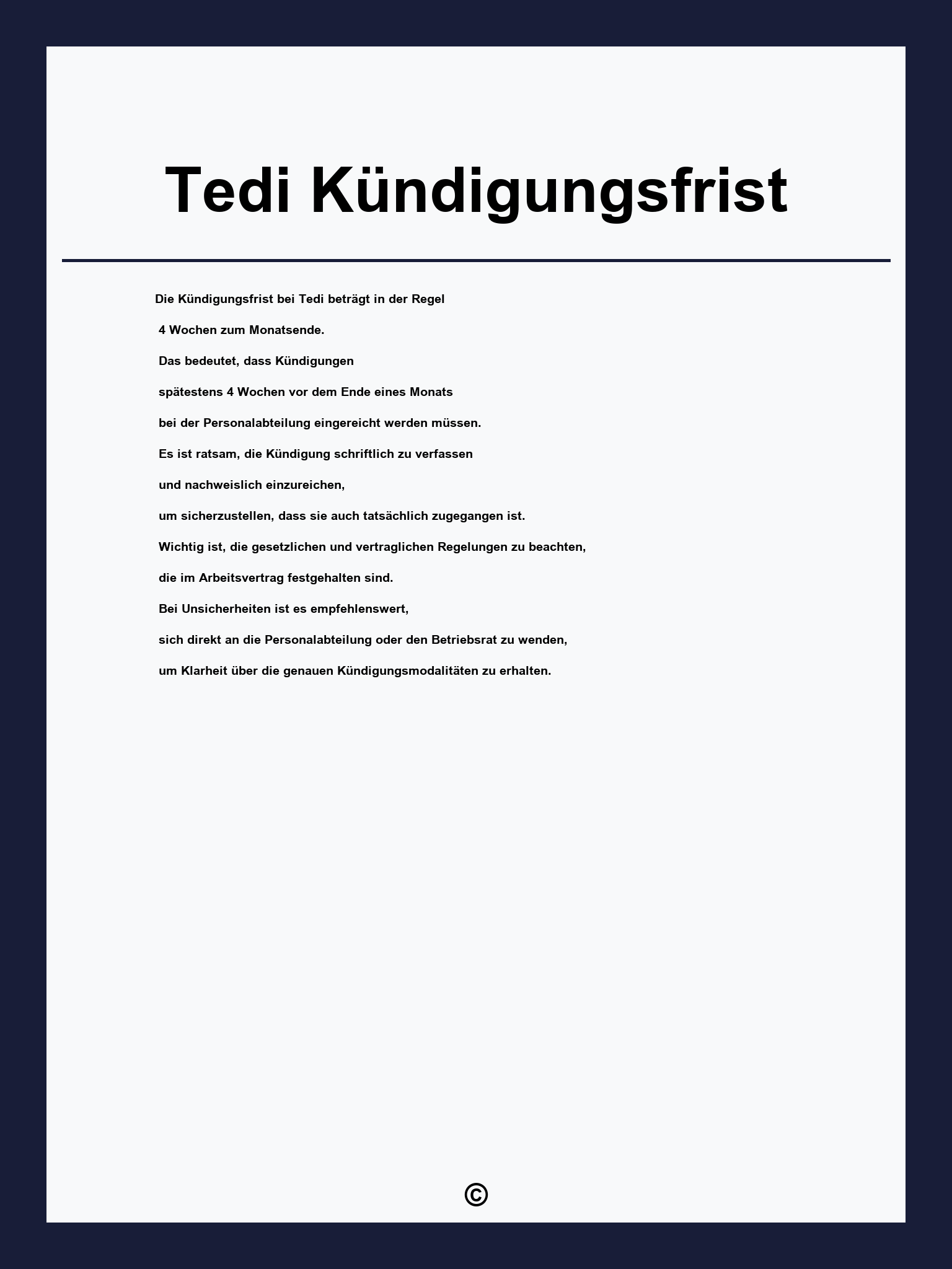 Tedi Kündigungsfrist