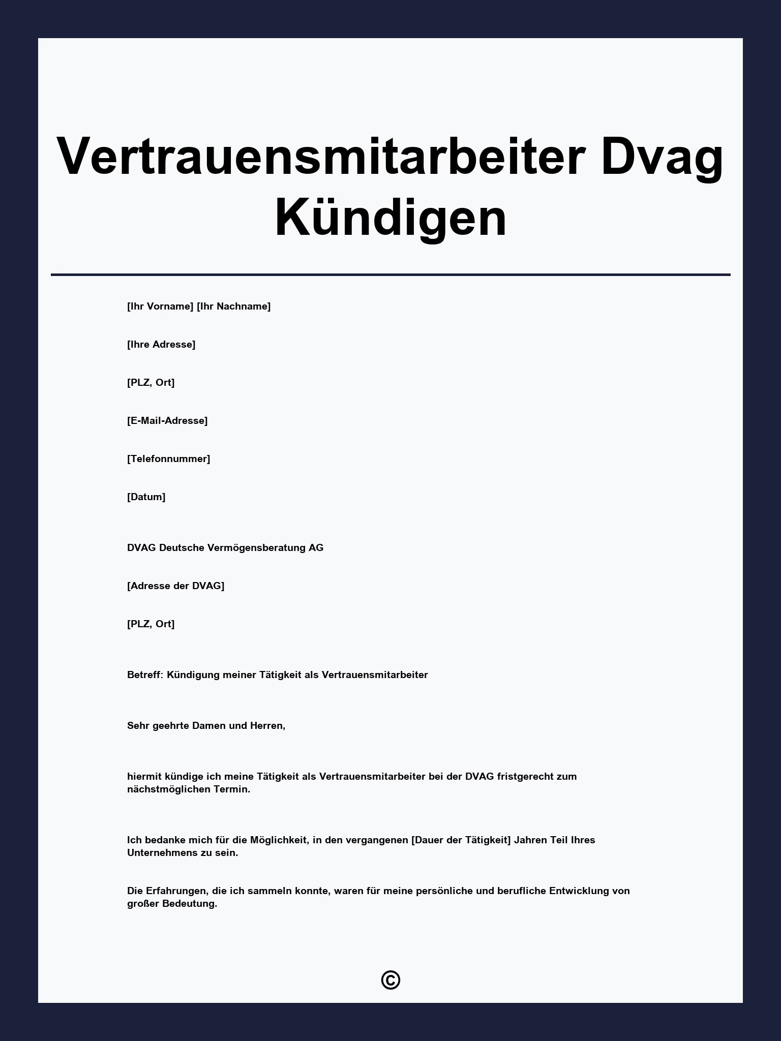 Vertrauensmitarbeiter Dvag Kündigen