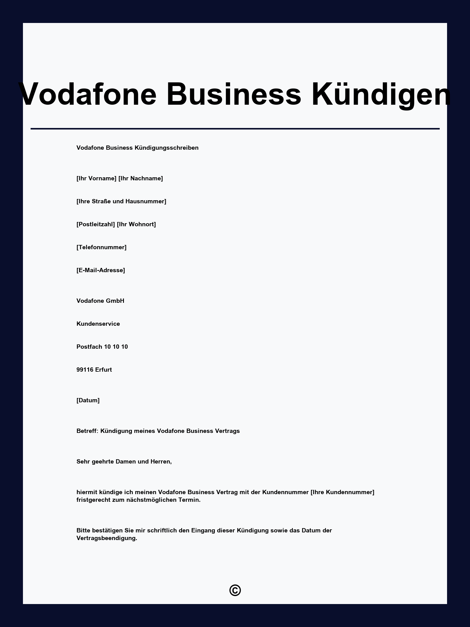Vodafone Business Kündigen