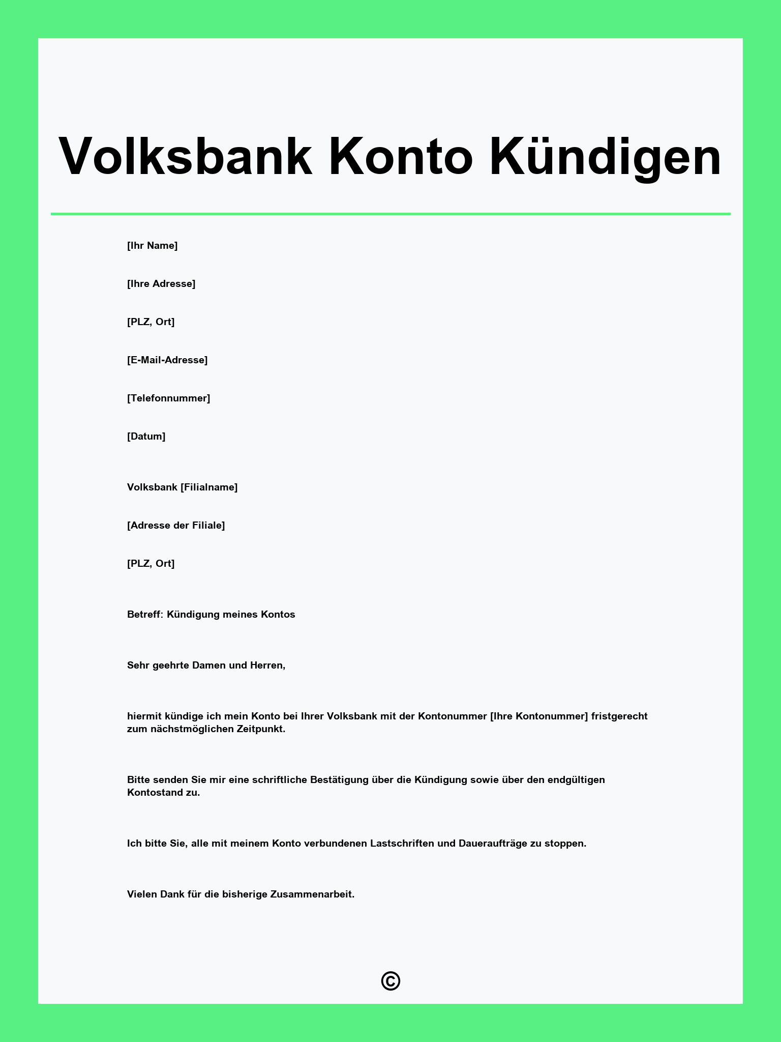 Volksbank Konto Kündigen