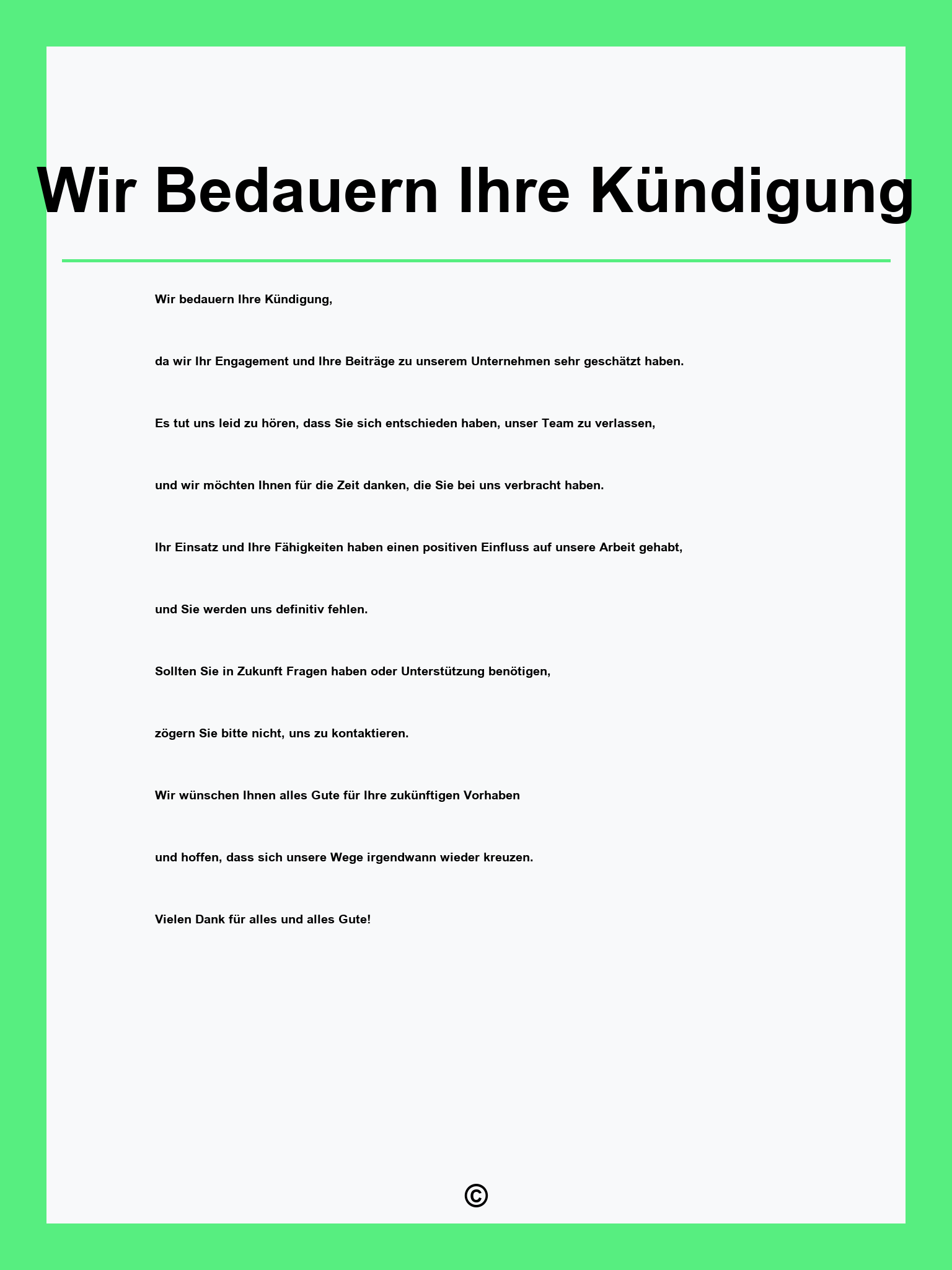 Wir Bedauern Ihre Kündigung